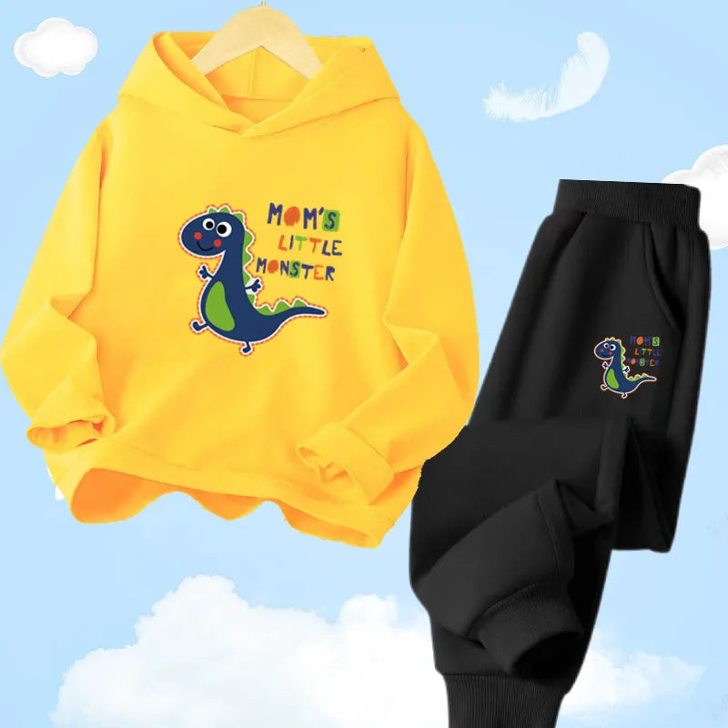 Kids 2pcs Dinosaur Printed Hoodie + Pants Set childrensterritory
