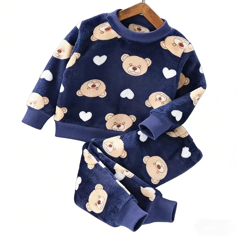 Kids Bear Design Long Sleeves Winter Clothing Set childrensterritory