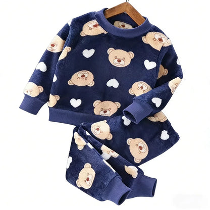 Kids Bear Design Long Sleeves Winter Clothing Set childrensterritory