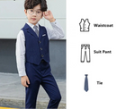 Slim Fit Kids Boys Plaid Vest Formal Wedding/Party Suit Sets childrensterritory