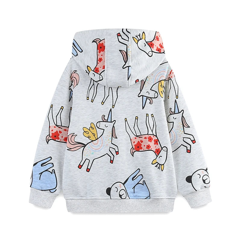 Little Girls Unicorns Design Cotton Hoodies for Autumn childrensterritory