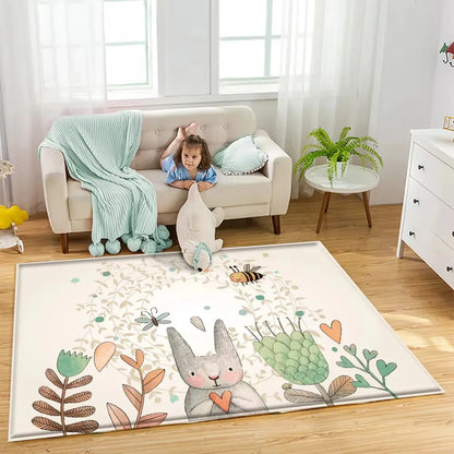 Cartoon Animal Pattern Non-slip Children Rooms Carpets