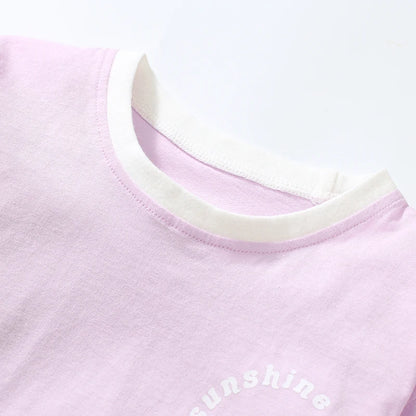 Kids Girls Cartoon Sunshine Design Summer Clothing Set childrensterritory