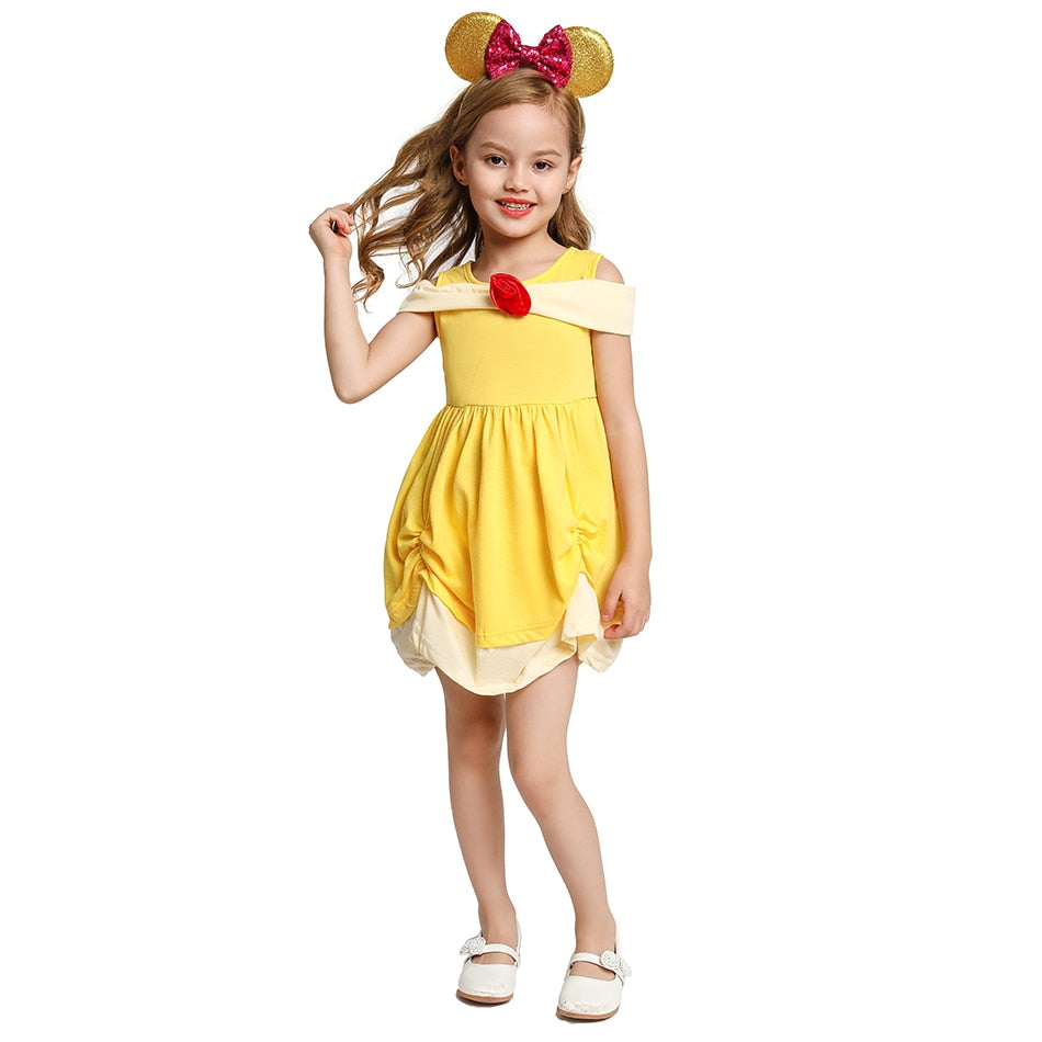 Kids GIrls Disney Princess Birthday Party Costume for Summer childrensterritory