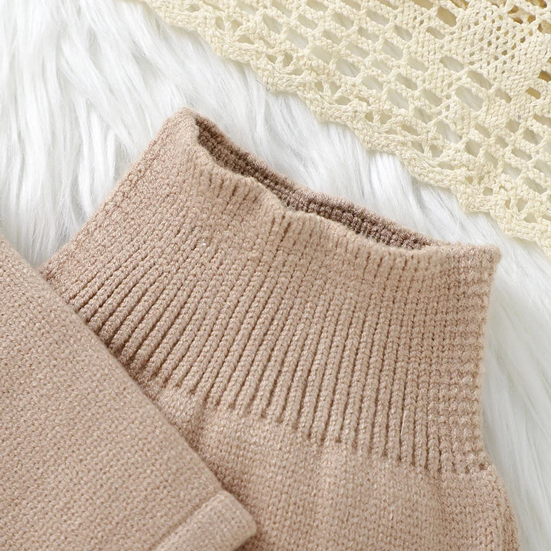 Full Sleeves Solid Colour Baby Girls Clothing Set