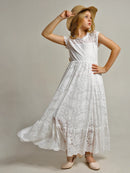 Girls Sleeveless Long Princess Dresses childrensterritory