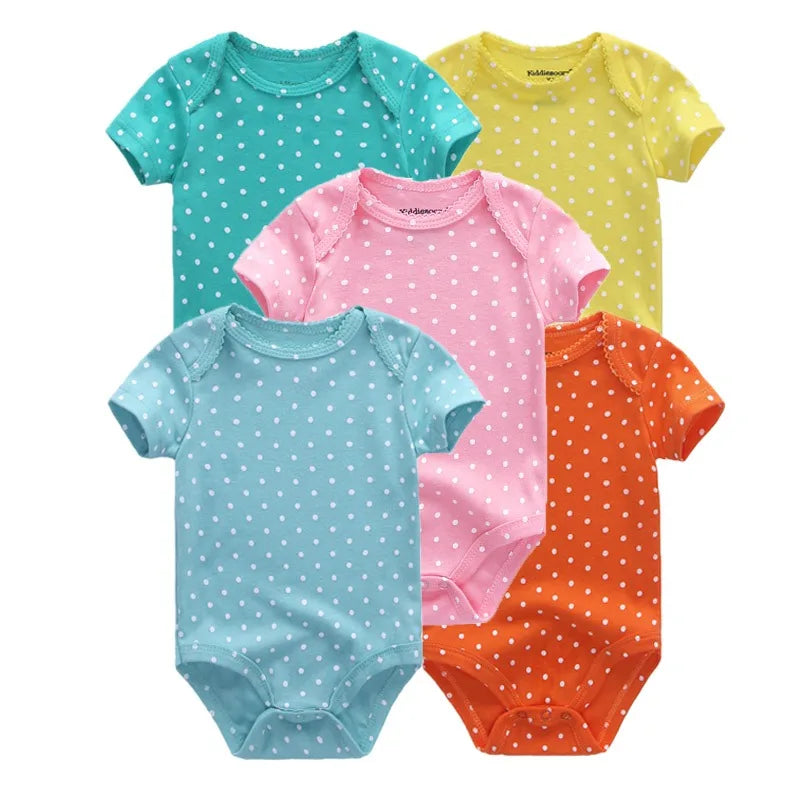 Short Sleeves Cartoon Print Soft Bodysuits For Baby Boys And Girls childrensterritory