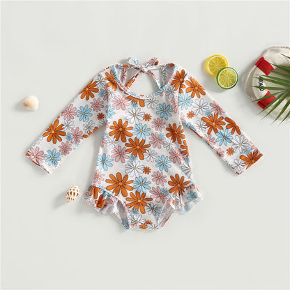 O-Neck Floral Baby Girl Swimsuit/Beach Wear childrensterritory