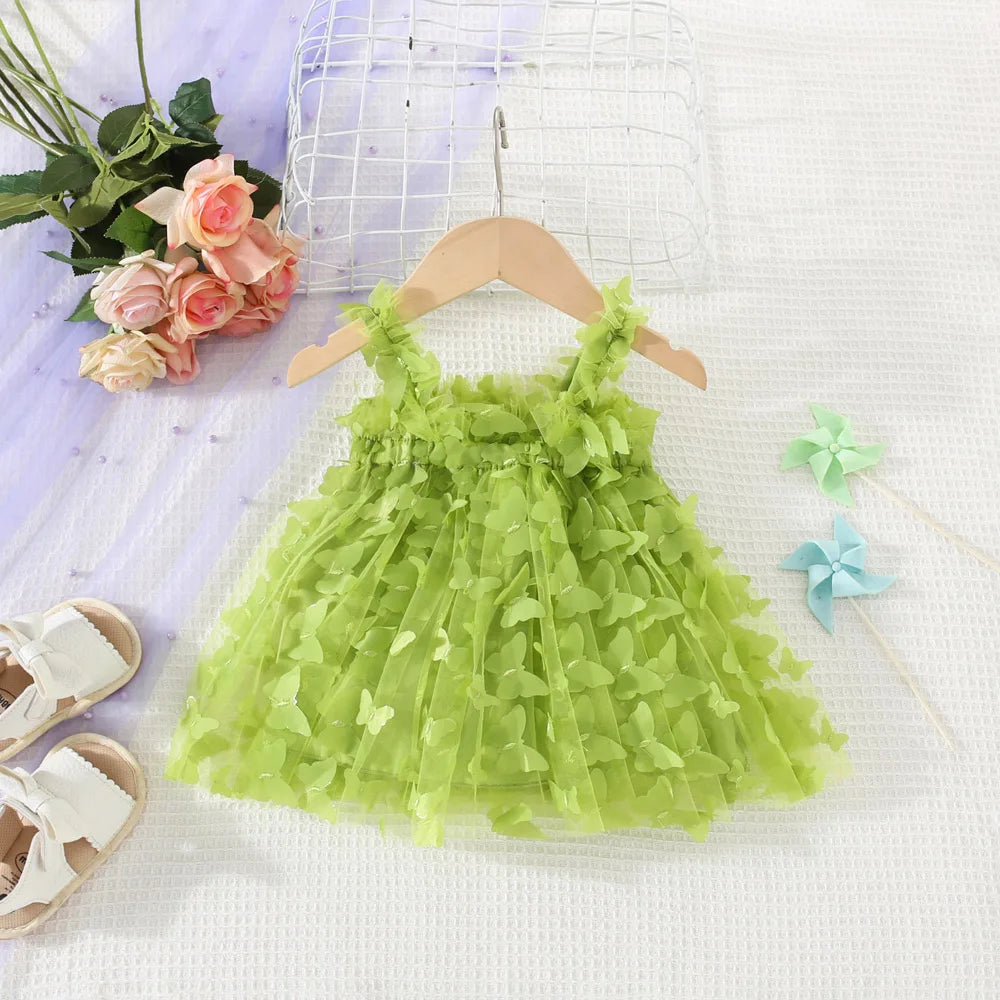 Baby Girls Butterfly Embellished Sweet Princess Dresses
