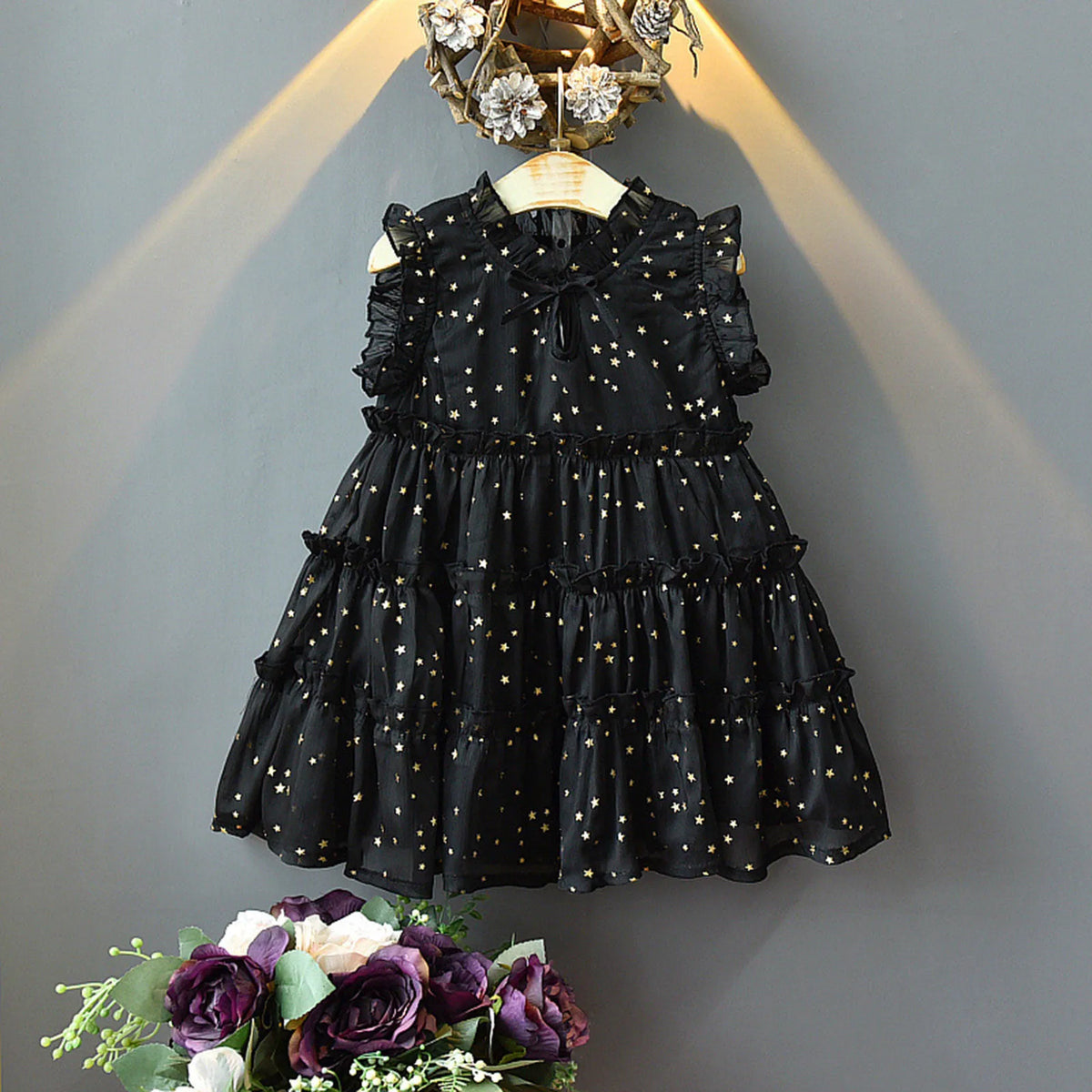 Kids Girls Starry Sequins Wedding Party Dresses