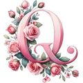 Self-Adhesive Pink Flower Letter Art Wall Decals childrensterritory