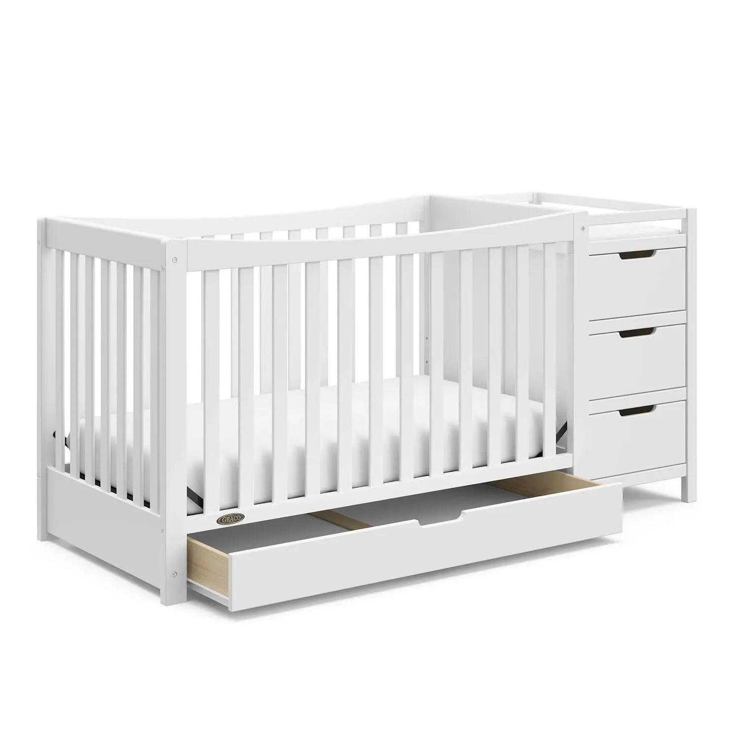 Integrated 4-in-1 Crib and Changer with Drawer for Baby childrensterritory