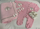 5pcs Sequin Bling Crown Design Baby Girl Welcome Home Outfits childrensterritory