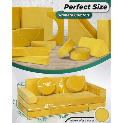 14pcs Modular Kids Play Couch for Bedroom and Playroom childrensterritory