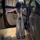 Kids Girls' Stylish Denim Vest with Pants Outfit Set for Spring childrensterritory