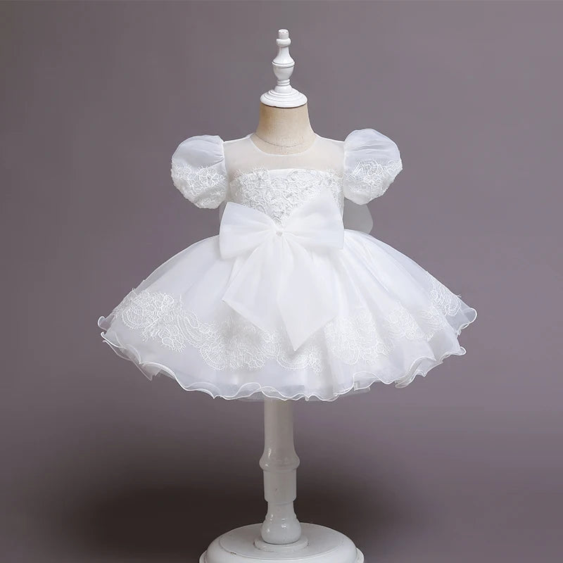 Luxury Knee-Length Puffy Fairy Dress for Little Girls