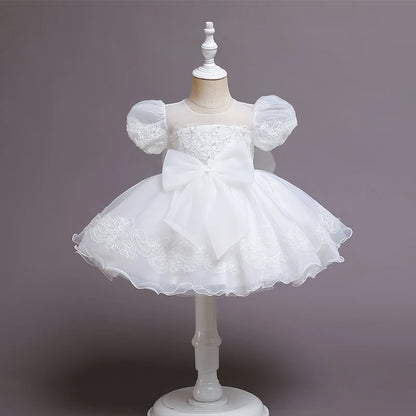 Luxury Knee-Length Puffy Fairy Dress for Little Girls