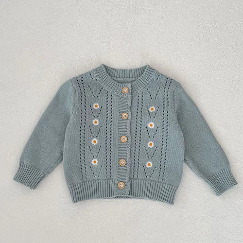 Baby Girl Hollow Out Knitwear Outfit Set