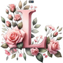 Self-Adhesive Pink Flower Letter Art Wall Decals childrensterritory