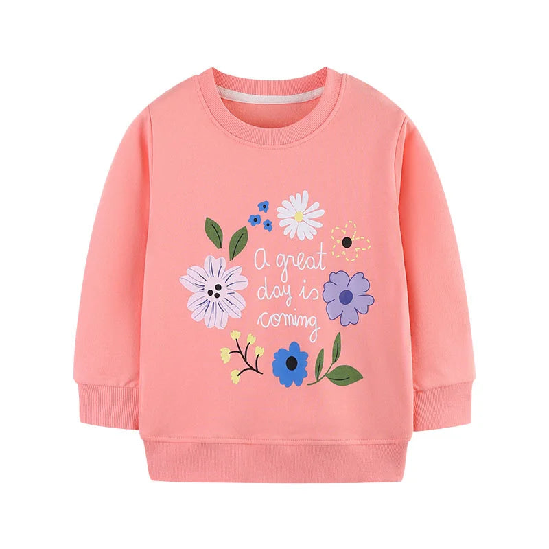 Various Cartoon Design Little Girls' Long Sleeve Sweatshirts