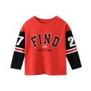 Rugby Letter Print Kids Boys Bottoming Cotton T-shirts childrensterritory