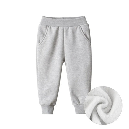 Kids Solid Color Elastic Waist Winter Sports Pants childrensterritory