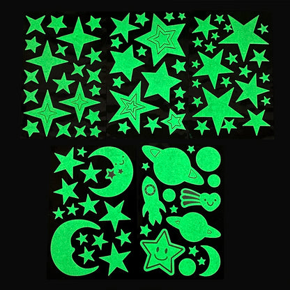 3D Fluorescent Glow in the Dark Wall Decal For Kids Room childrensterritory