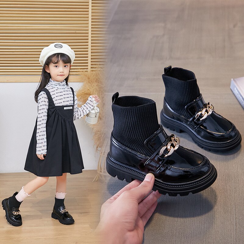 Flying Woven Soft Sole Princess Leather Boots for Kids Girls childrensterritory