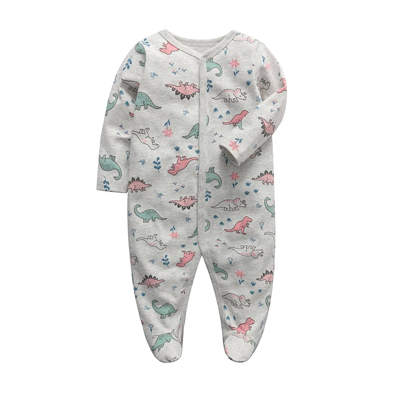 Soft Cotton Warm Printed Baby Overall Zipper Rompers