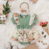Floral Print Baby Girl Cotton Jumpsuit Dress With Bowknot childrensterritory