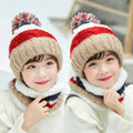 Korean Style Kids Knitted Wool Ball Beanies and Scarf Set childrensterritory