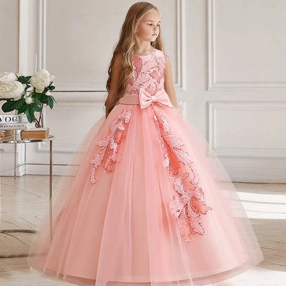Elegant Bridesmaid Long Princess Gown For Kids Girls childrensterritory