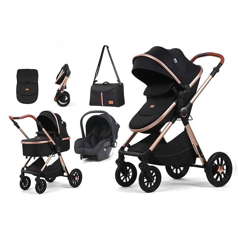 Multifunctional Baby Stroller with Detachable Basket
