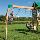 Children's Covered Mesh Fort with Canopy & Swing Set childrensterritory