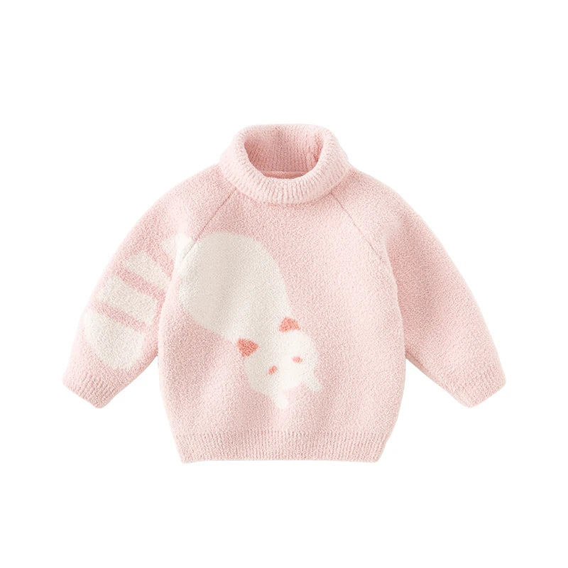 Cute Cartoon Design Turtleneck Soft Sweater for Girls Boys childrensterritory