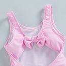 Swan Print Kid Girls Sleeveless Round Neck Beach Bodysuit childrensterritory