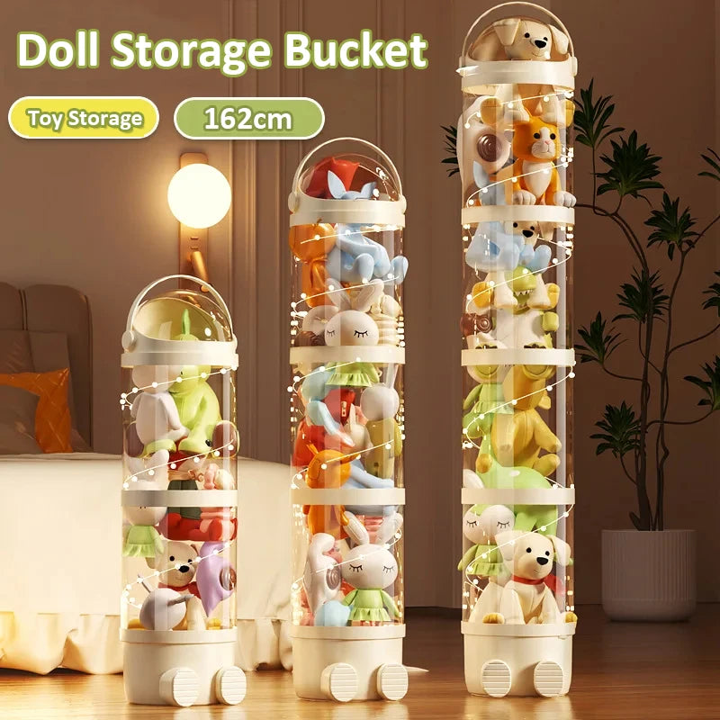 Transparent Plastic Plush Toy Storage Box childrensterritory