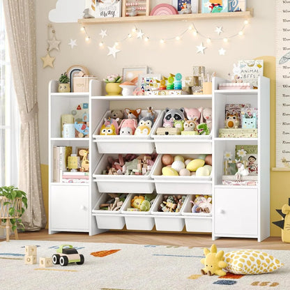 4-Tier Kids Toy Storage Organizer W/8 Removable Bins