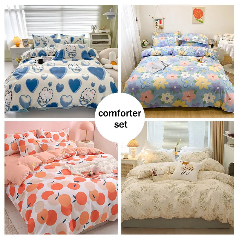 3pcs Printed Soft Cotton Quilt Cover for Single And Double Bed childrensterritory