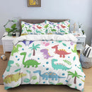 HD Cartoon Dinosaur Print Bedding Set for Kids Bed childrensterritory