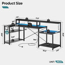 LED Computer Desk with Long Monitor Stand childrensterritory