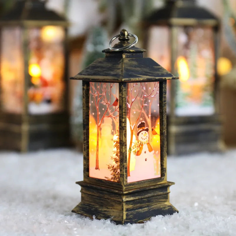 1pc Led Santa Claus, Snowman Hanging Lantern For Xmas