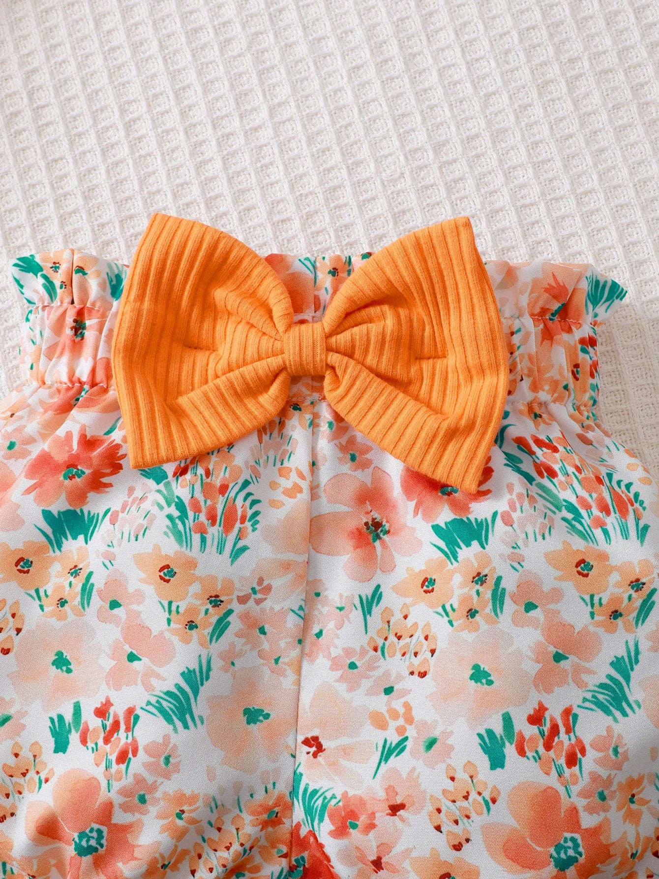 Newborn Baby Girl Three Piece Printed Cotton Outfit Set childrensterritory