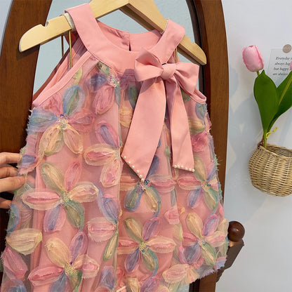 Kids Girls Colorful Flower Design Summer Dresses childrensterritory