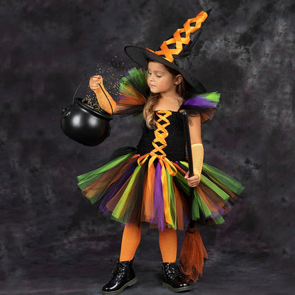 Kids Girls Carnival Vestidos Clothing Set Bag Hat for Halloween