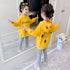 Girls Cartoon Letter Print Hoodie and Trousers Set childrensterritory
