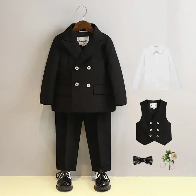 Kids Blazer Vest Pants Formal/Wedding Clothes Set