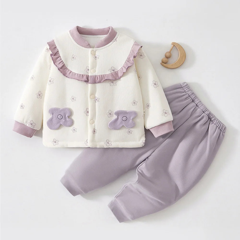 Baby Girls’ Long-Sleeve Warm Clothing Set childrensterritory
