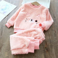 Girls Cartoon Design Long Sleeves Warm Clothing Set childrensterritory