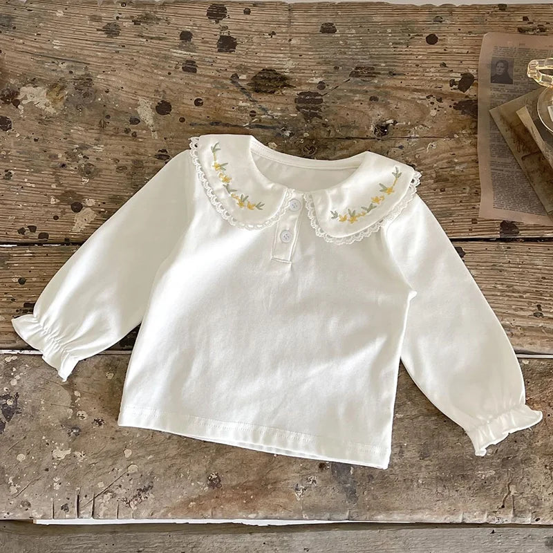Flower Embroidery Knitted Baby Girls Cardigan